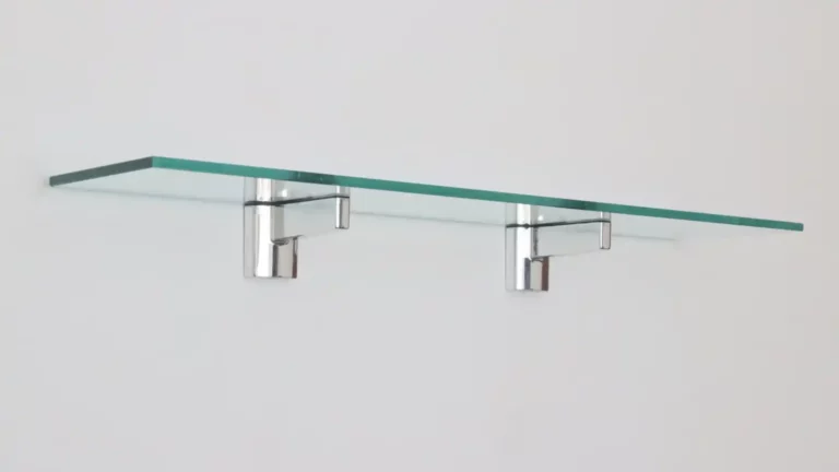 Prateleira de vidro temperado com suporte